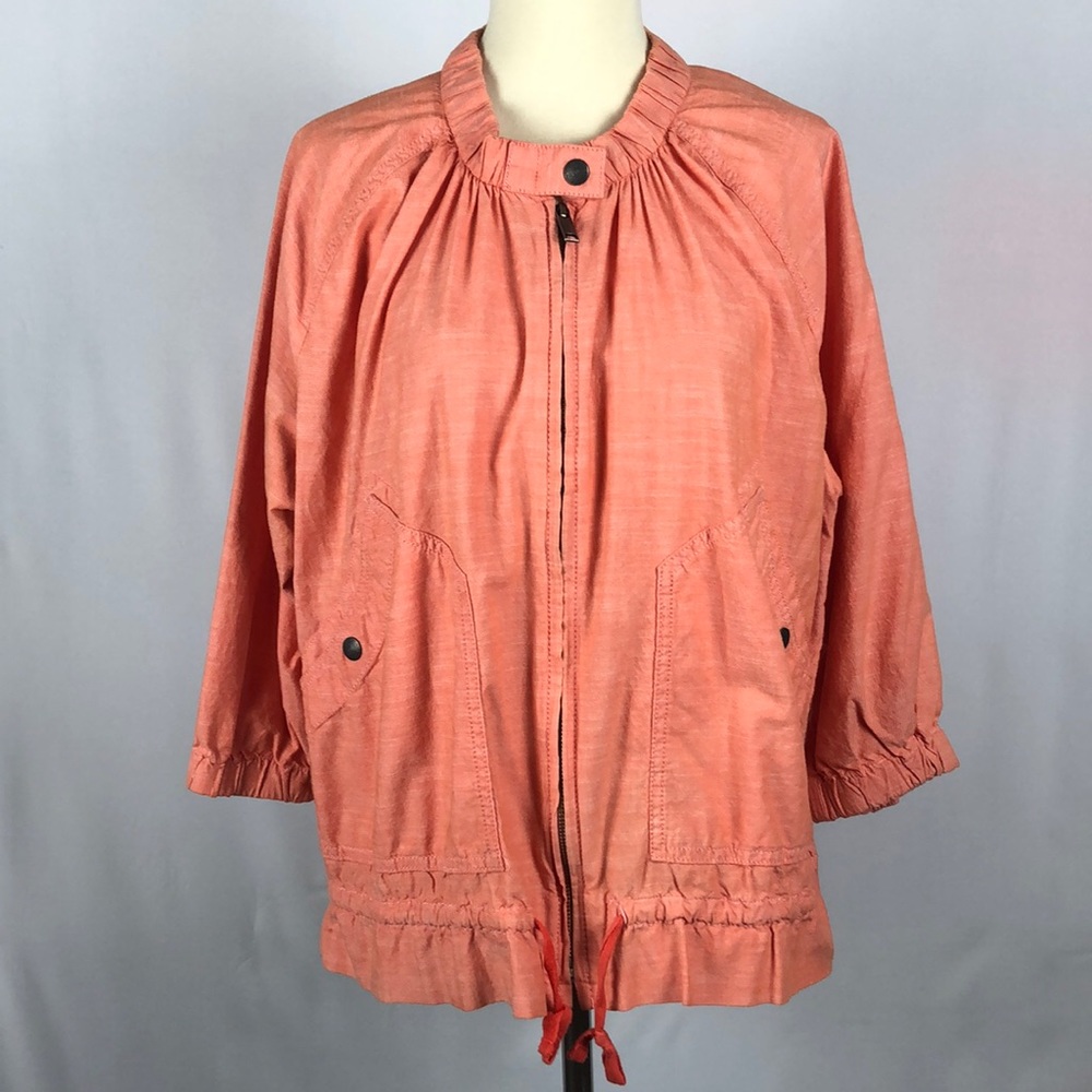 Eddie Bauer Orange Lightweight Zip Up Jacket - Size Medium
